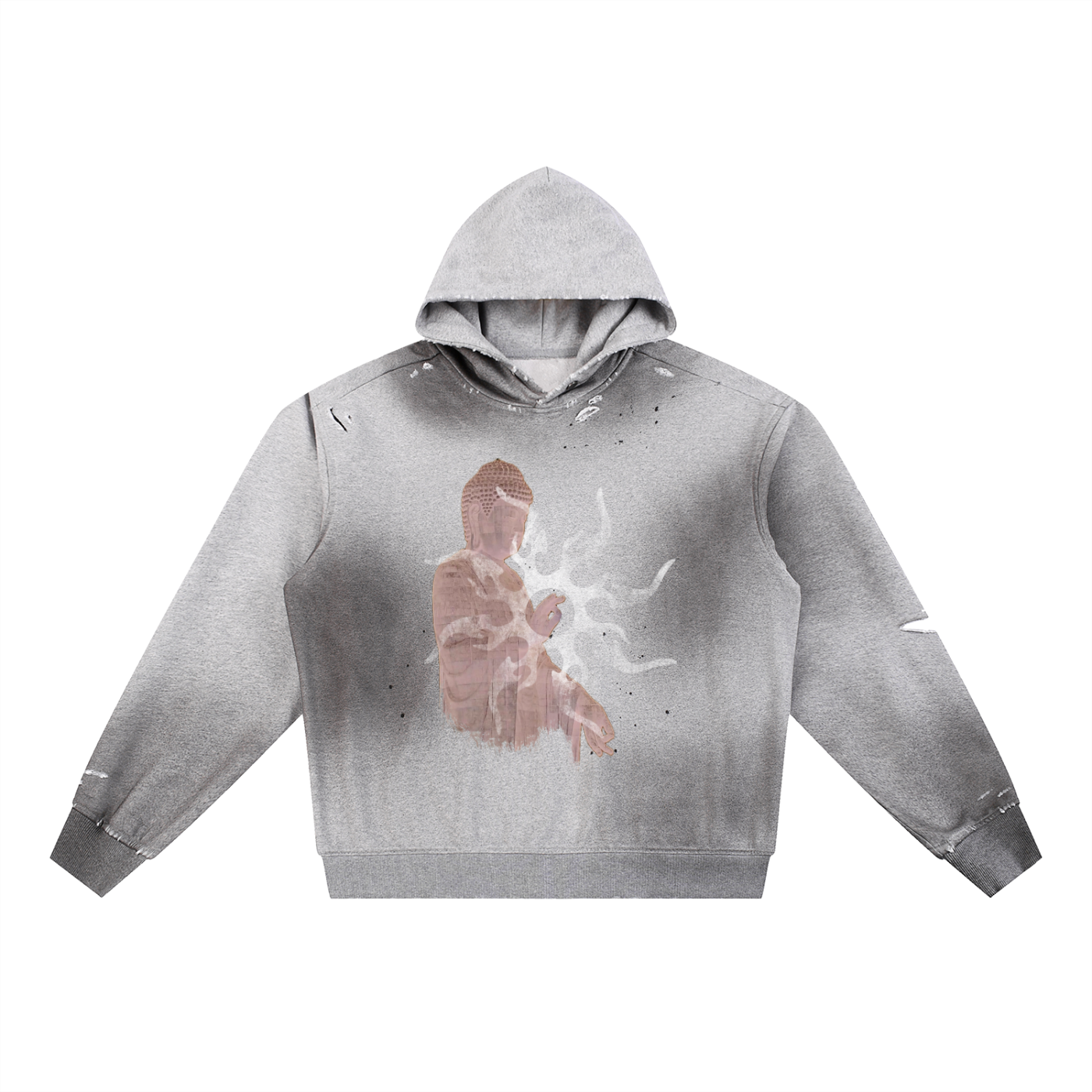 BUDDHA FRAYED HOODIE
