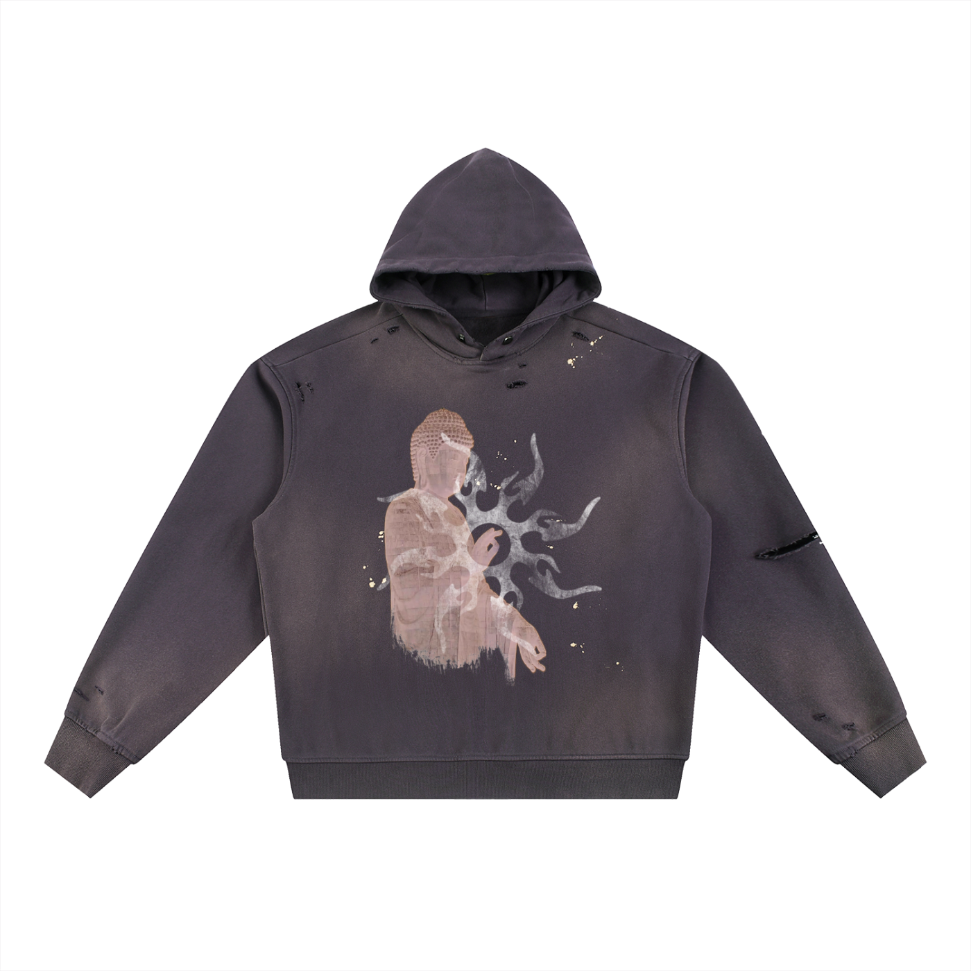 BUDDHA FRAYED HOODIE